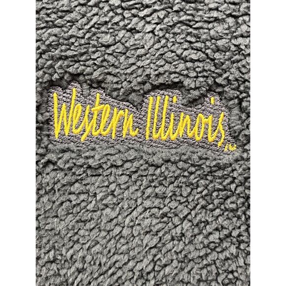 Western Illinois Sherpa Pullover Womens Medium Gray 1/4 zip Boxercraft Pocket - Picture 4 of 11